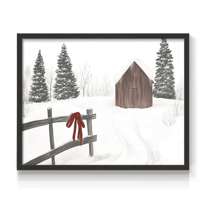 Chirstmas Art-CCXXXIX -Framed Print - Restickable, H 11 po x l 14 po, Noir, noir, noir, noir