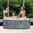 Intex 120 Volt 4 Person 140 - Jet Plastic Round Inflatable Hot Tub in Gray