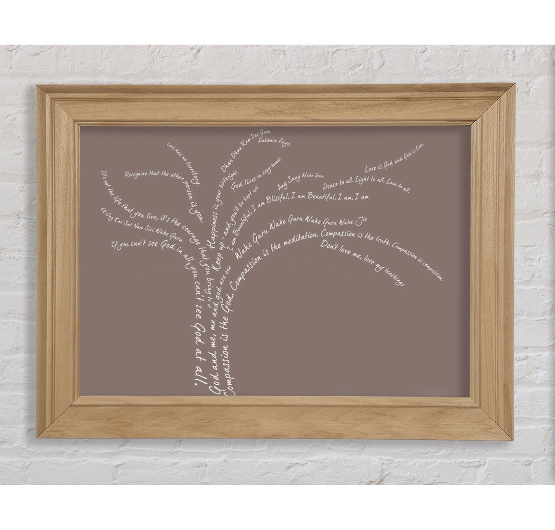 Frandsen Love Quote The Love Tree Beige Gerahmter Druck Wandkunst