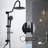 10" Rainfall Shower Head And Handheld With Matte Black Slide Bulb Large Rain Collection
