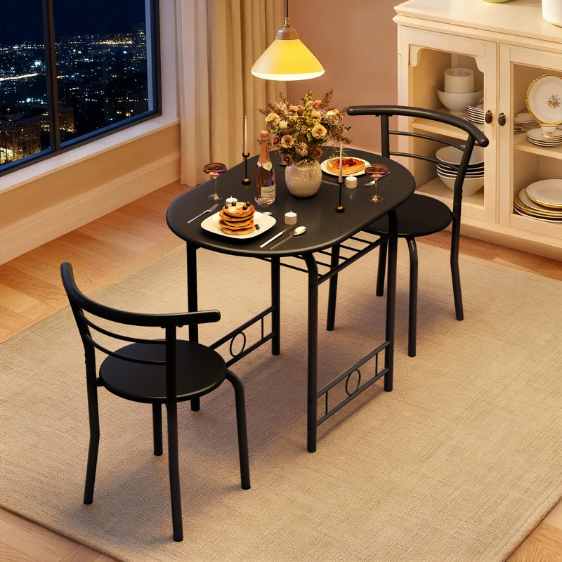 Kokoruda 2 - Person Four Leg Dining Set, Black