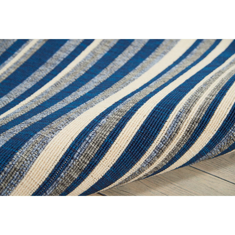 Lido Navy Blue/Cream Area Rug, Rectangle 5'3" W x 7'5" L