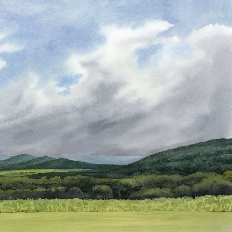 «Sapphire Mountains II» par Grace Popp - reproduction d'art sur toile tendue, H 12 po x l 12 po x P 1,25 po