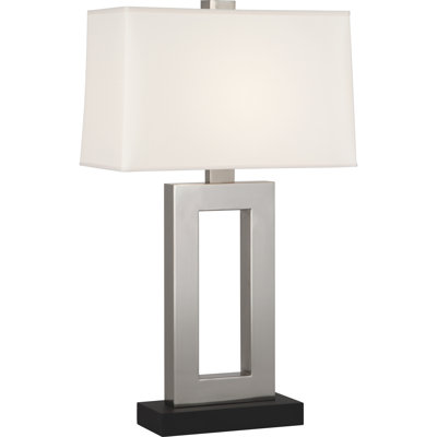 Modern Table Lamp With Rectangular Snowflake Shade - 29.5 Height, E26 Socket, 3-Way Switch - Stylish Lighting Fixture For Home Decor