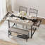 4-Piece Dining Table Set for 4 People,Rectangular Kitchen Table Set with 2 Chairs & 1 Bench,Double Side Drawers, for Dining Room,Kitchen,Restaurant,Yard-1800284