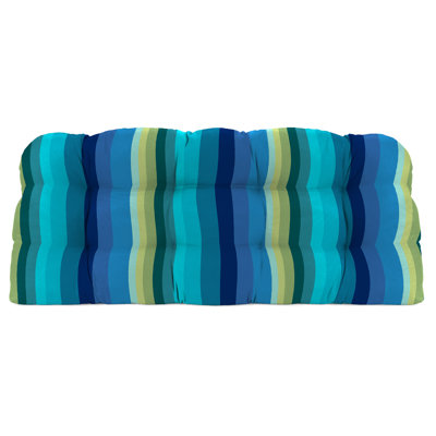 44" x 18" Contoured Outdoor Wicker Bench Cushion by Latitude Run