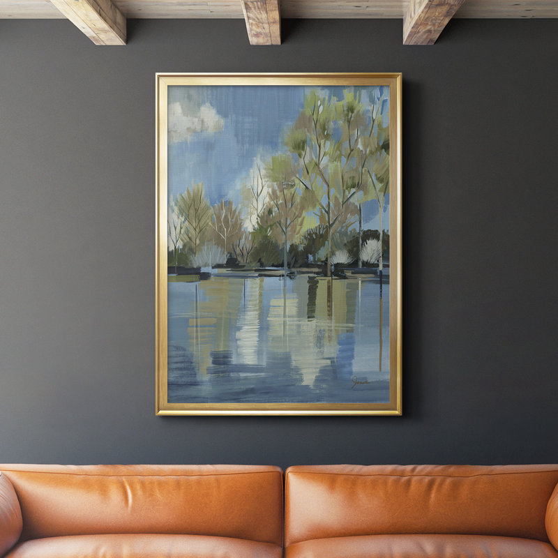 «Enchanted Forest I», reproduction encadrée de qualité supérieure - prête à être accrochée, Papier doré
