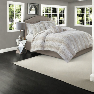 Ultra Soft King Bedding Sets, Faux Fur Polyester Modern Home Comfort