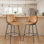 Ensemble de 2 tabourets / tabourets de bar Mid-Century l 17,7 po x P 15,7 po avec structure en acier et repose-pieds Borna