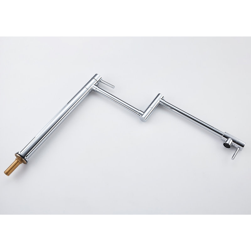 Pot Filler Faucet With Extended - 360 Rotatable & Foldable, Brass Body, Double Handles For Seamless Water Flow, Corrosion Coating Extension Finish, Rotation And Folding Feature, Easy Management,