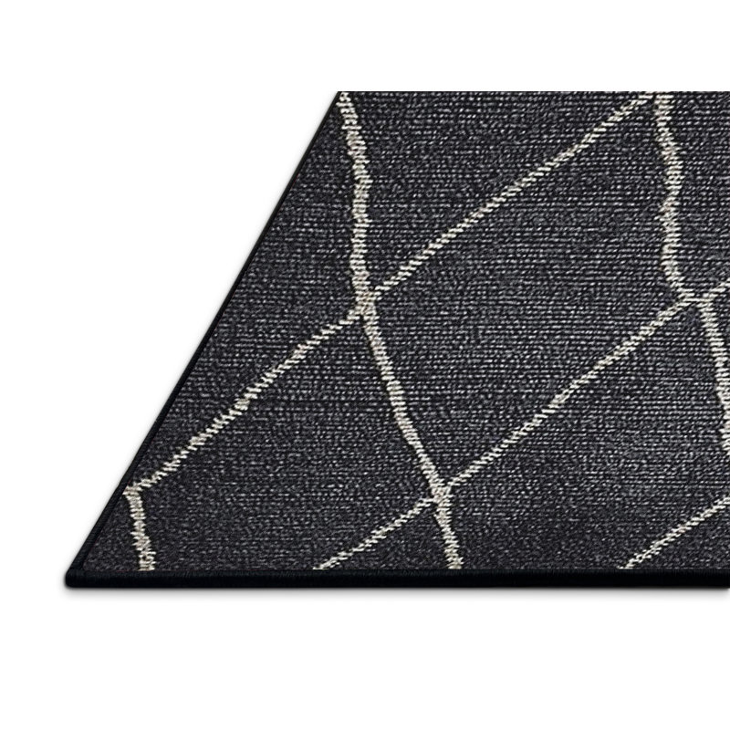 Tapis géométrique beige / noir Botolph, Rectangle 6 pi x 9 pi
