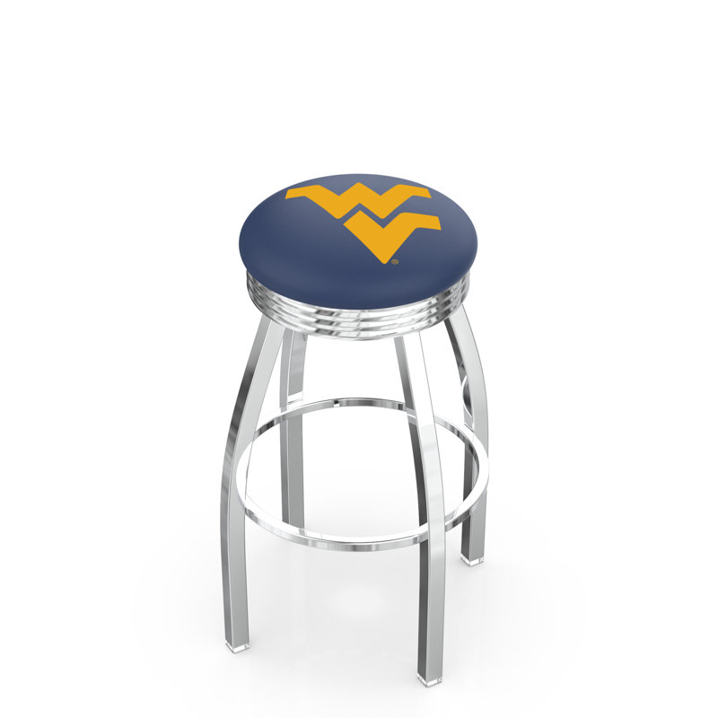 Tabouret de bar Logo Series, Tabouret de bar d'une hauteur de siège de 30 po, Noir soudé uni, West Virginia University
