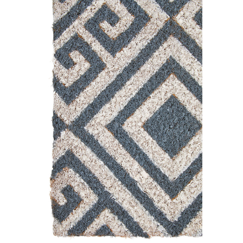 Surekha W40 x L60 cm Non-Slip Doormat, Blue/White