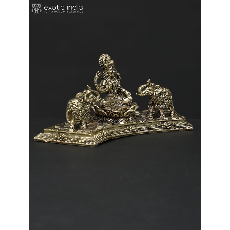 Small Superfine Goddess Gajalakshmi Brass Statue