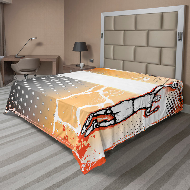 Ambesonne drap de dessus plat de basketball Doodle