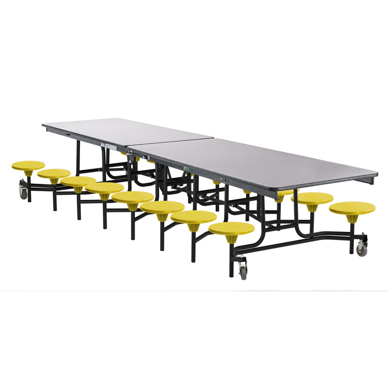 Table de cafétéria rectangulaire 145" x 59", Jaune