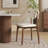 Modern Faux Leather Dining chair, Beige, Solid Wood legs, 2 Pieces,Not Assembled Need
