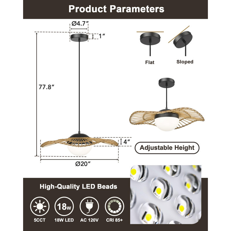 Gudruna 1 - Light Black LED Unique/Statement Pendant