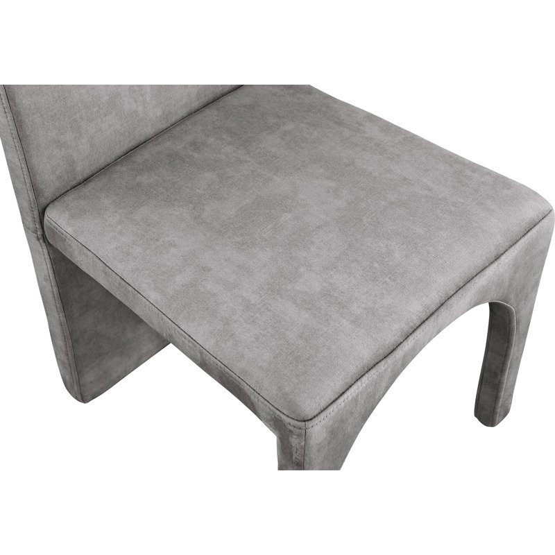 Chaise d'appoint en velours Car Pathia, Velours gris