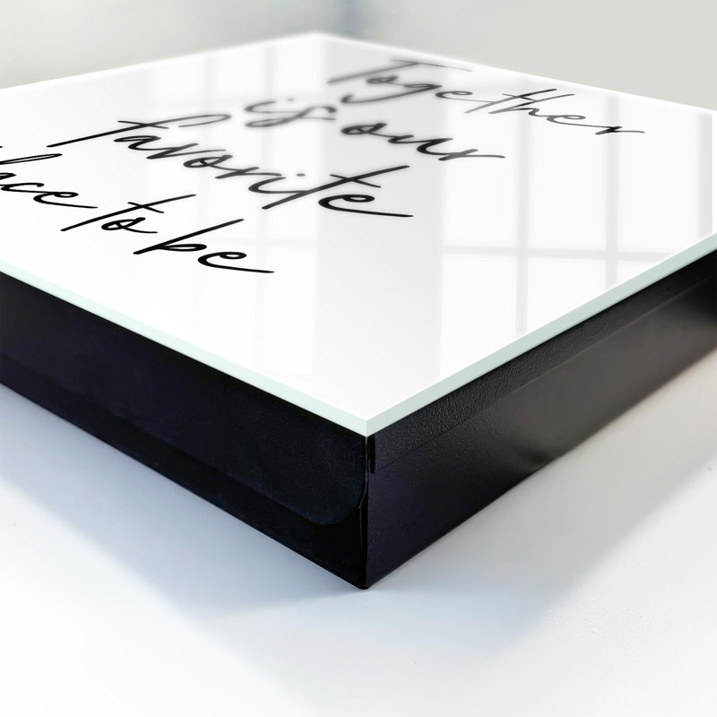 Key storage box, Opens to the right, 30x30x5, Black, Black and white typographic motif with a message, 