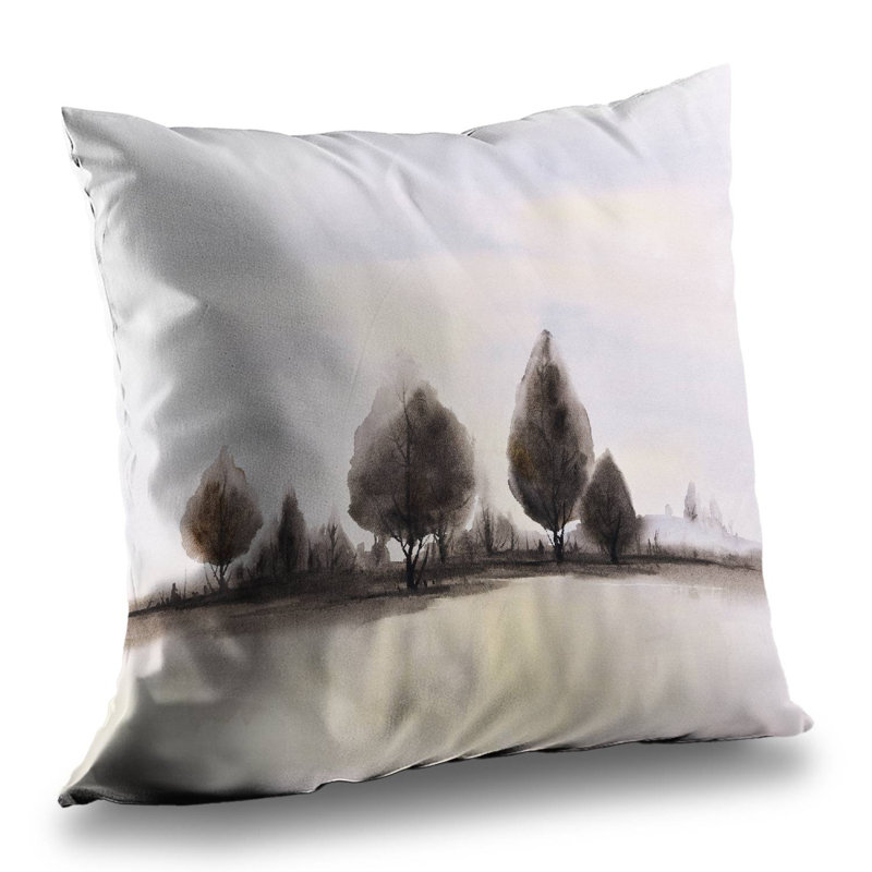 Landscape of Trees Throw Pillow - Decorative Home Decor – Poly Twill Throw Pillow with Insert, Double-Sided Print