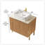 Meuble-lavabo de comptoir autoportant en pierre frittée de 30 po avec lavabo rectangulaire en céramique