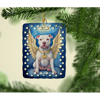 Ornement en porcelaine Pit Bull Terrier My Angel