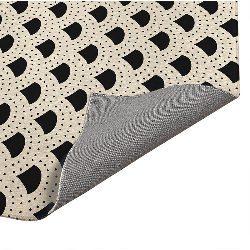 Tapis de cuisine à pois, Rectangle 2' x 3', Midnight Charcoal Geometric