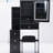 Small Space Vanity Table With Touch Control Led Mirror, Color & Brightness Adjustable, Cushioned Stool, , Black Left Side Bedside Cabinet Comfortable Seat Touchable Adjustable And Switching, American