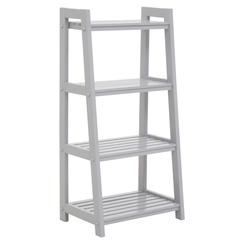 Veasey 30cm W Solid Wood Shelving Unit, Grey
