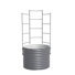 32" Tall 42" Wide Round Metal Outdoor Raised Garden Bed With Trellis