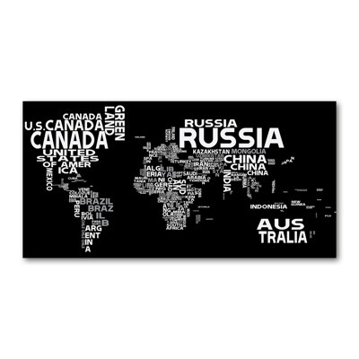 World Map With Subtitles - Wrapped Canvas Print