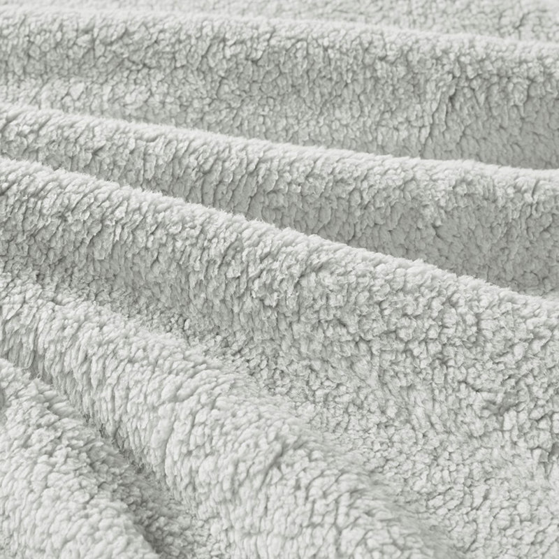 Ensemble d'édredon réversible en sherpa concassé, Gris, Édredon très grand + 2 pièces supplémentaires