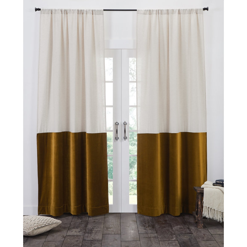 RIDEAU SOWYER LIN / VELVET, 96 po, Ocre