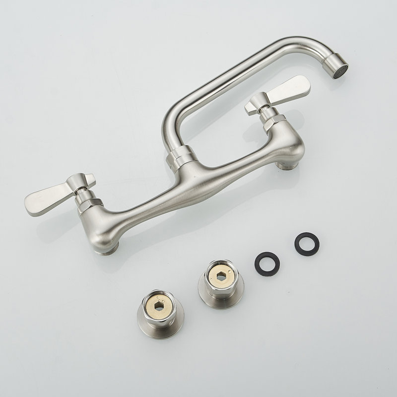 VIBRANTBATH Kitchen Faucet, Brushed Nickel, 8