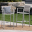 Tabourets de bar avec structure en aluminium antirouille, filet gris, ensemble de 2
