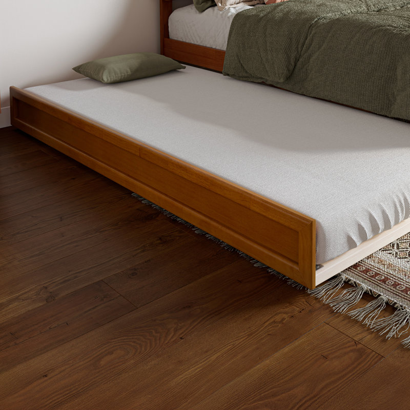 Lit gigogne en bois massif Avdesh, Caramel clair, Simple TG