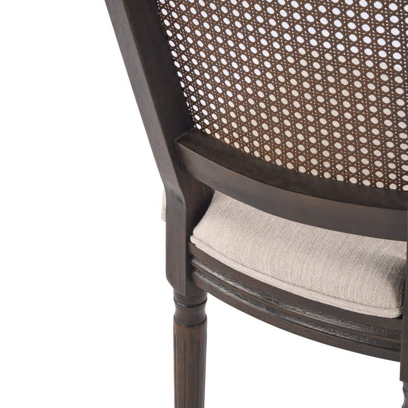 Chaise de salle à manger rembourrée Kelton, 2, Coussin beige / structure en noyer foncé