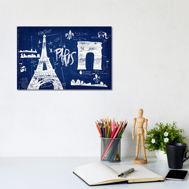 Paris Blue by Edward Selkirk - Wrapped Canvas Gallery-Wrapped Canvas Giclée, 20.32 cm H x 30.48 cm W