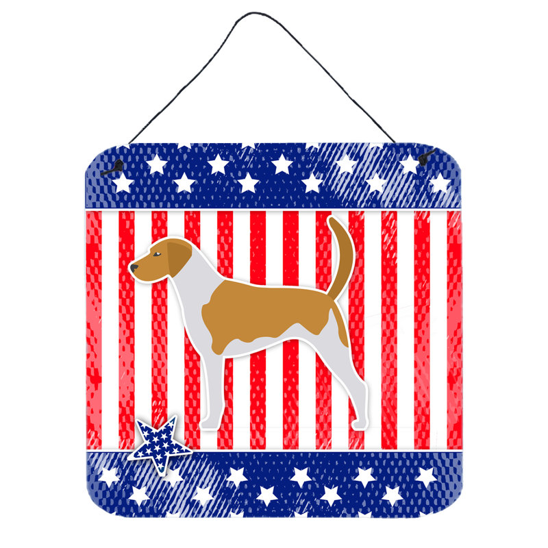 Décoration murale en aluminium patriotique american foxhound