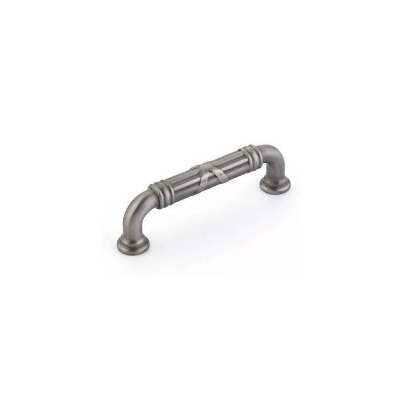 Ribbon and Reed Fixed Estate 4" Center to Center Bar Pull, Satin Nickel, 4"