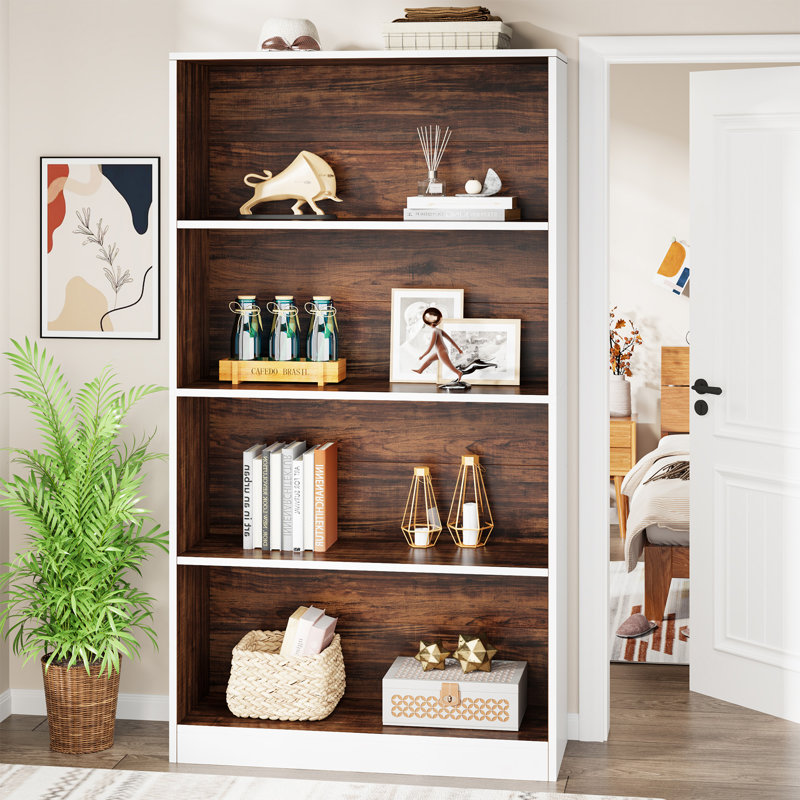 Makahla Bookcase, White/Brown