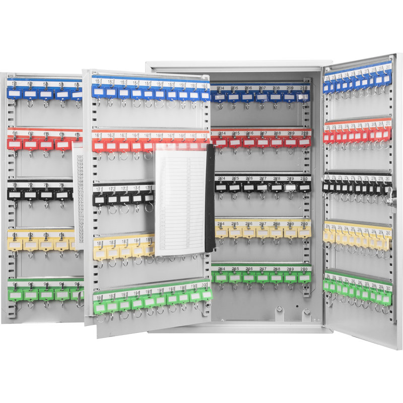 Armoire réglable à 300 clés avec serrure - Boîte murale en acier robuste Étiquettes colorées pour une organisation pratique Gris Différents acheteurs