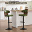 Tabouret de bar pivotant en cuir synthétique à hauteur ajustable-2026763694
