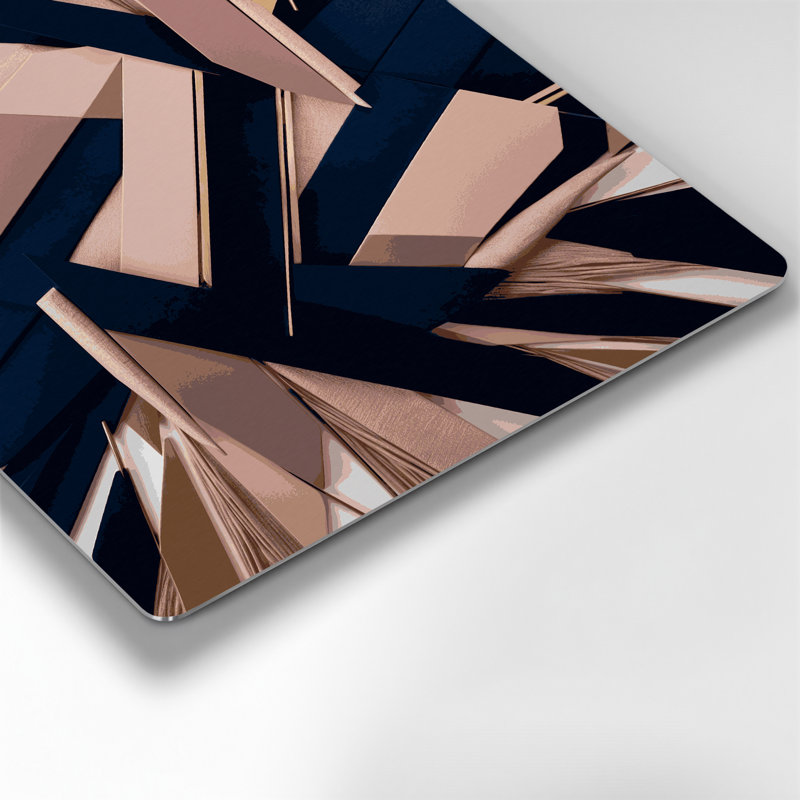 «Geometric Abstraction 88», art mural en métal bleu, H 12 po x l 12 po