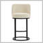 Ensemble de 2 tabourets de bar à hauteur de comptoir, tabourets de bar moderne avec dossier, tabourets de bar rembourrés en lin pour îlot de cuisine-873741081