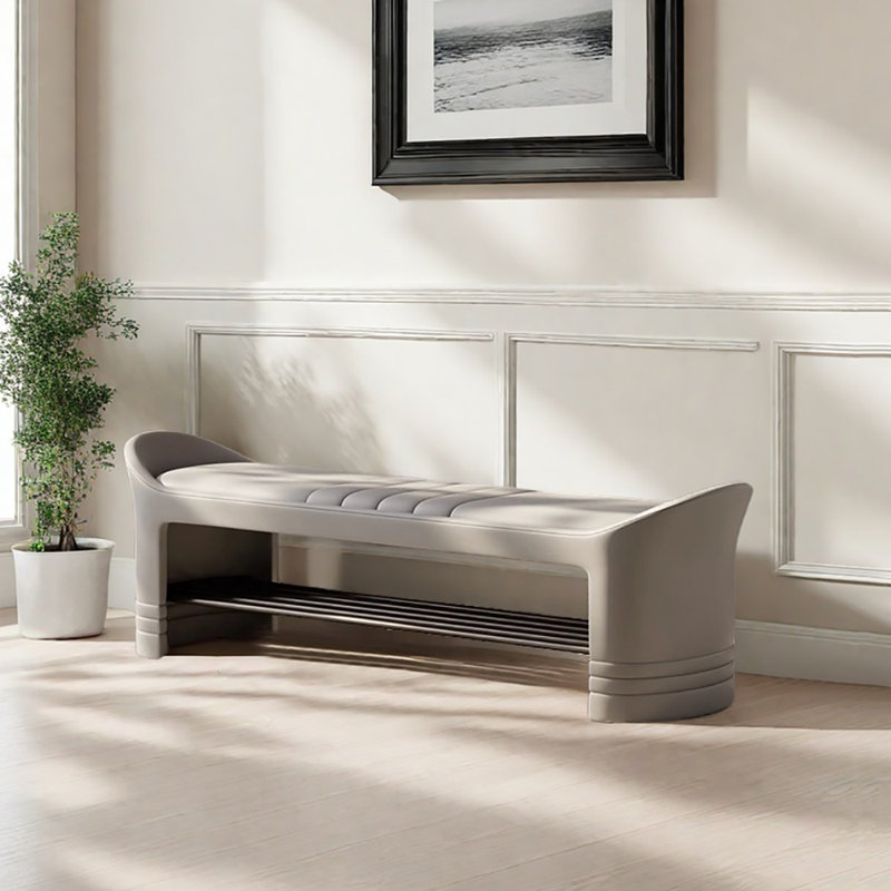Banc de rangement pour chaussures 39,4 po, Beige