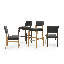 Tabouret en bois de hêtre massif avec assise et dossier rembourrés-127418329