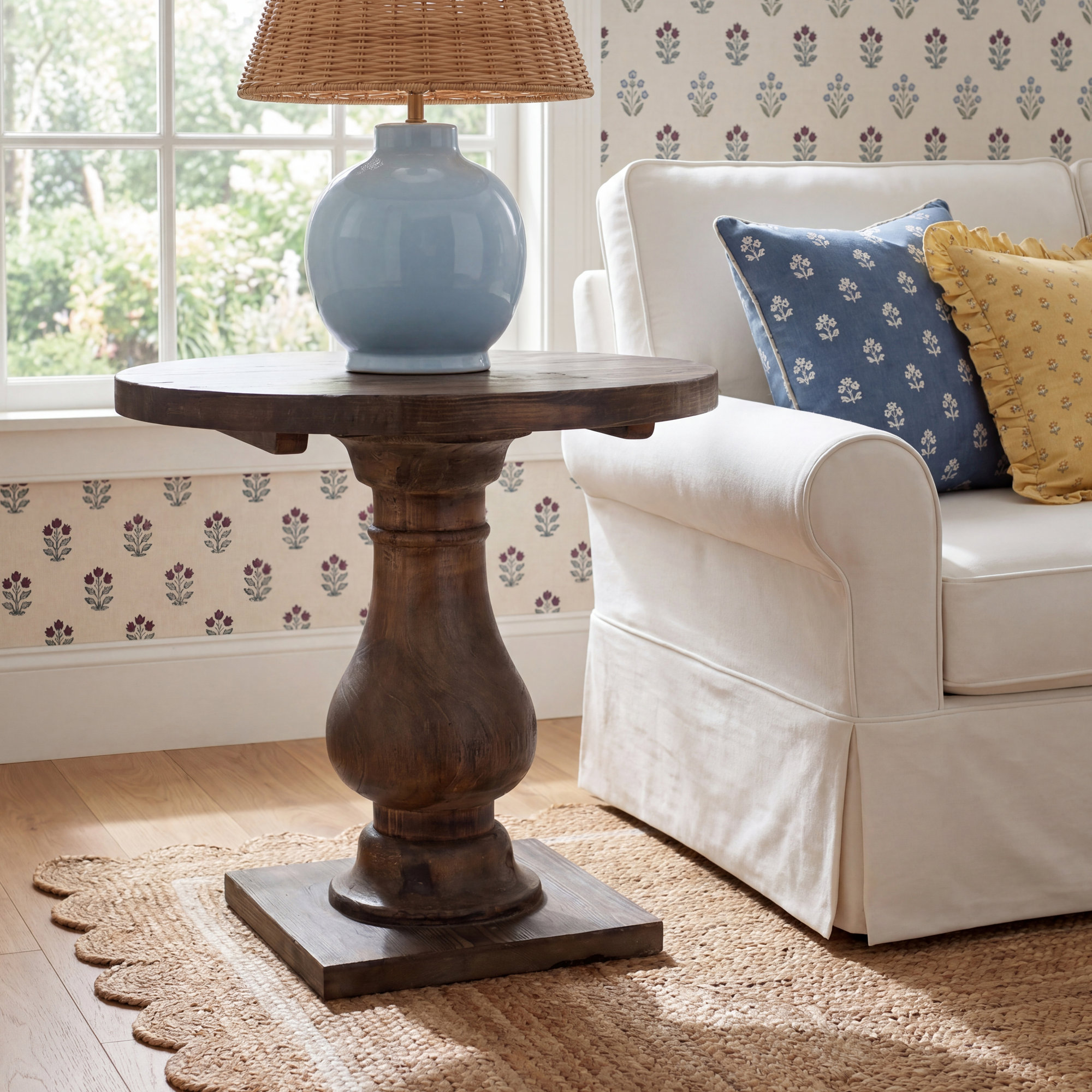 Farrer Solid Wood End Table, Rustic Brown
