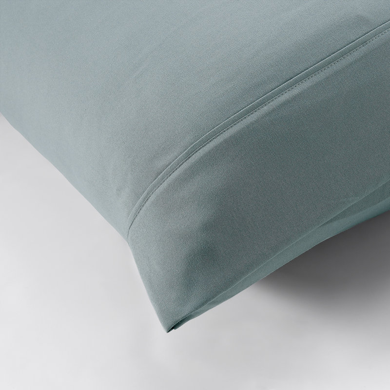 Ensemble de draps en microfibre 4 pièces Modern, Ensemble de draps pour lit double avec 2 taies d'o, Bleu